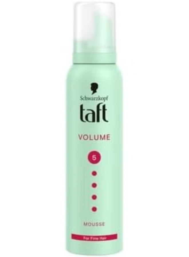 TAFT Mousse Volume Thinning Hair, Hold Level 5, Hair Mousse for Volume and Very Strong Hold, Hair Styling with 24 Hours Long-Lasting Hold 150ml